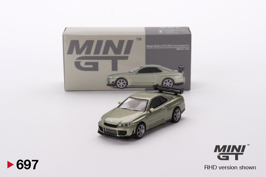 TSM Mini GT 1:64 Nissan Skyline GT-R (R34) Tommykaira R-z Millenium Jade