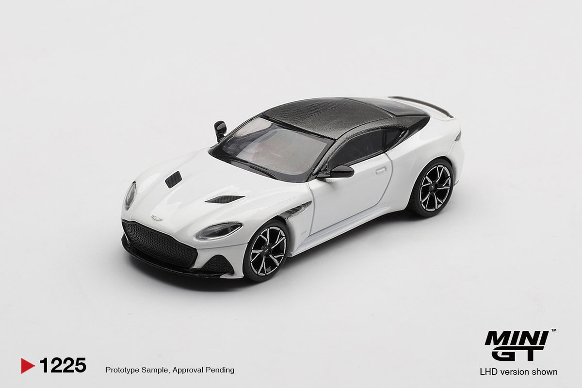 TSM Mini GT 1:64 Aston Martin DBS Stratus White (RHD) Diecast Model Car