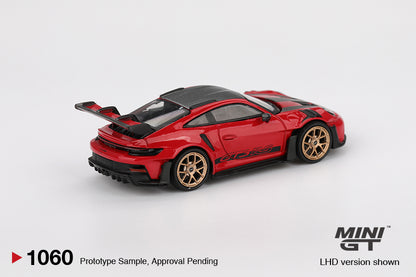 TSM Mini GT 1:64 Porsche 911 (992) GT3 RS Weissach Package Guards Red RHD
