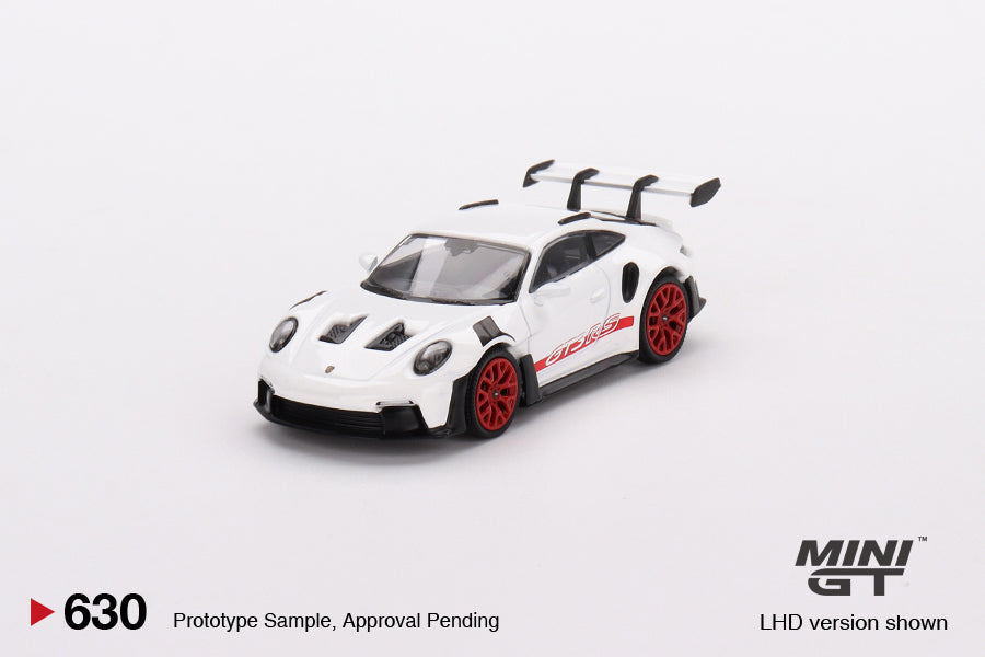 TSM Mini GT 1:64 Porsche 911 (992) GT3 RS White with Pyro Red Accent Package (RHD)