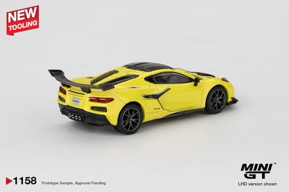 TSM Mini GT 1:64 Chevrolet Corvette ZR1 Accelerate Yellow Diecast Model Car
