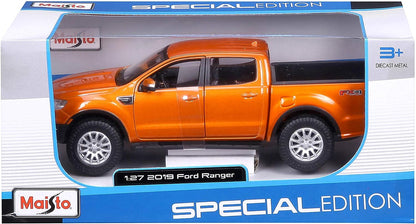 1:27 2019 Ford Ranger Orange Diecast Model Car