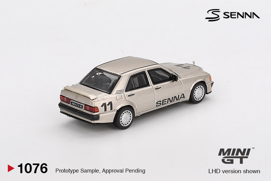 Mini GT 1:64 Mercedes-Benz 190 E 2.3-16 #11 Ayrton Senna 1984 Nürburgring Race of Champions w/ Figure of Ayrton Senna