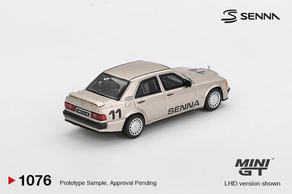 Mini GT 1:64 Mercedes-Benz 190 E 2.3-16 #11 Ayrton Senna 1984 Nürburgring Race of Champions w/ Figure of Ayrton Senna