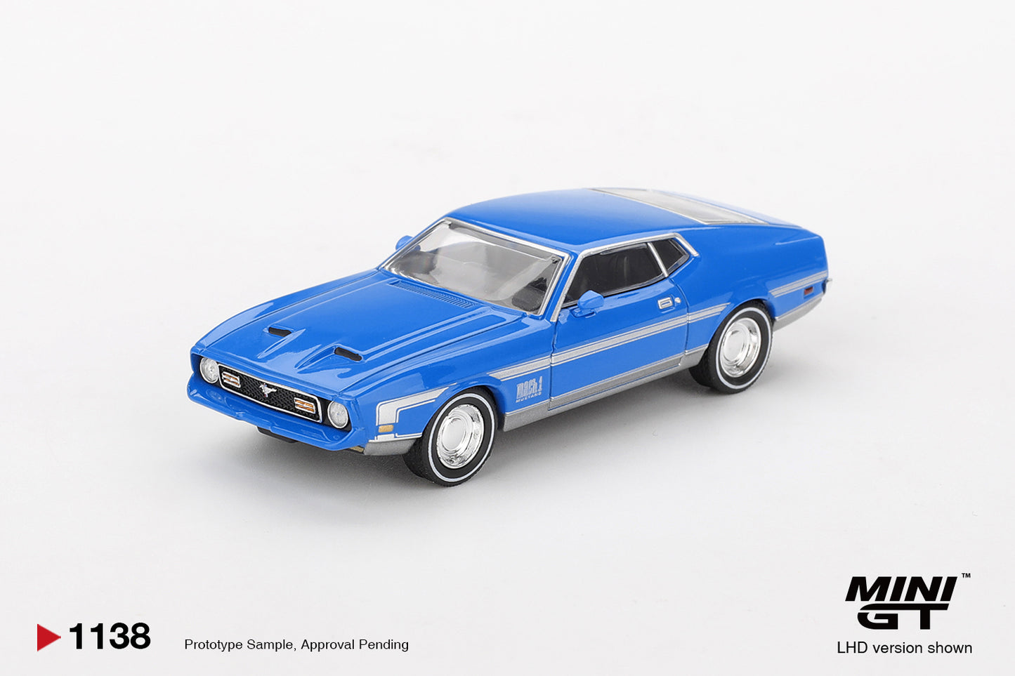 TSM Mini GT 1:64 Ford Mustang Mach 1 Grabber Blue LHD