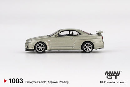 TSM Mini GT 1:64 Nissan Skyline GT-R (R34) V-Spec II Nür Millenium Jade RHD