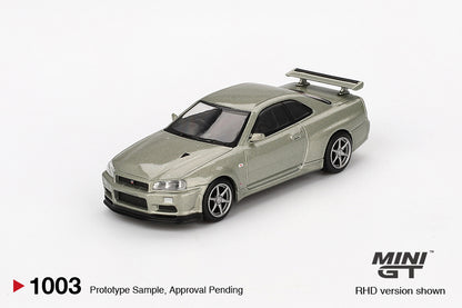 TSM Mini GT 1:64 Nissan Skyline GT-R (R34) V-Spec II Nür Millenium Jade RHD