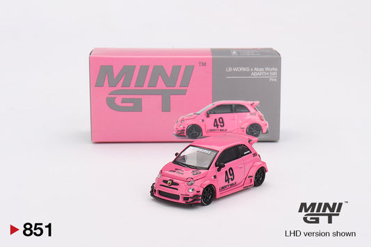 TSM Mini GT 1:64 ABARTH 595 LB-WORKS x Abas Works Pink