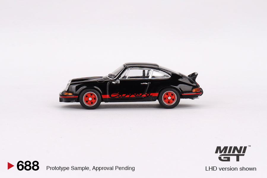 TSM Mini GT 1:64 Porsche 911 Carrera RS 2.7 Black with Red Livery (RHD)