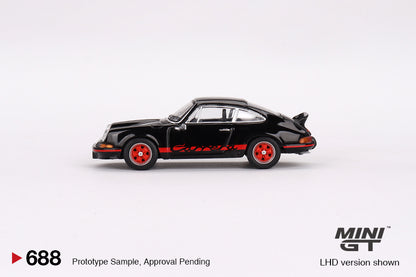 TSM Mini GT 1:64 Porsche 911 Carrera RS 2.7 Black with Red Livery (RHD)