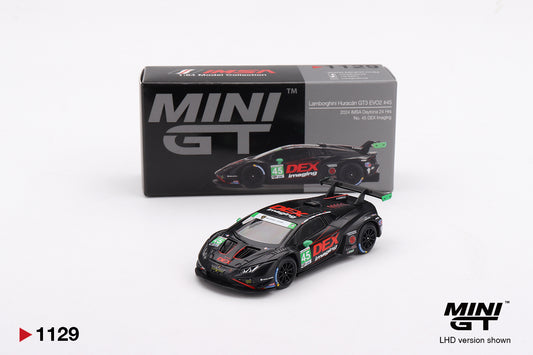 TSM Mini GT 1:64 Lamborghini Huracán GT3 EVO2 #45 No. 45 DEX Imaging 2024 IMSA Daytona 24 Hrs