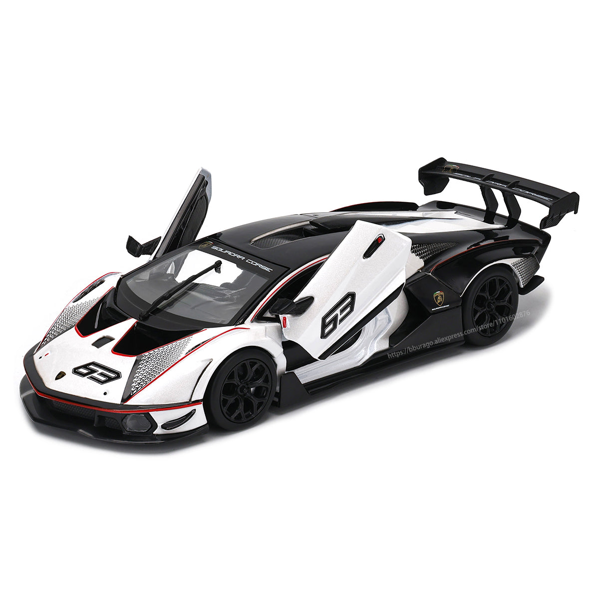 1:24 Lamborghini Essenza SCV12 White Diecast Model Car