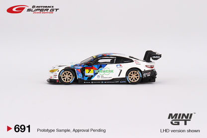 TSM Mini GT 1:64 BMW M4 GT3 #7 "Studie BMW M4" BMW M Team Studie x CRS 2023 SUPER GT SERIES