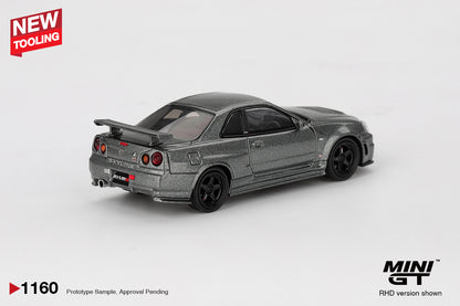 Mini GT 1:64 Nissan Skyline GT-R Dark Metal Gray (NISMO BNR34 CRS Version) RHD