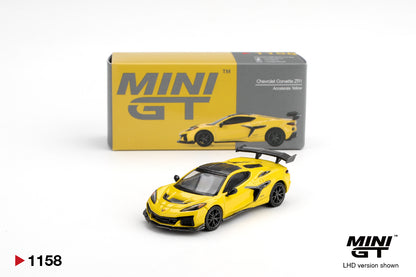 TSM Mini GT 1:64 Chevrolet Corvette ZR1 Accelerate Yellow Diecast Model Car
