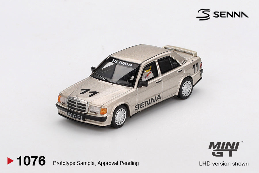 Mini GT 1:64 Mercedes-Benz 190 E 2.3-16 #11 Ayrton Senna 1984 Nürburgring Race of Champions w/ Figure of Ayrton Senna