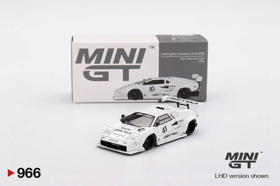 TSM Mini GT 1:64 Lamborghini Countach LB-WORKS White 2024 Tokyo Auto Salon