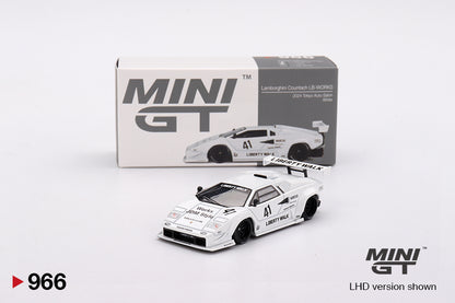 TSM Mini GT 1:64 Lamborghini Countach LB-WORKS White 2024 Tokyo Auto Salon