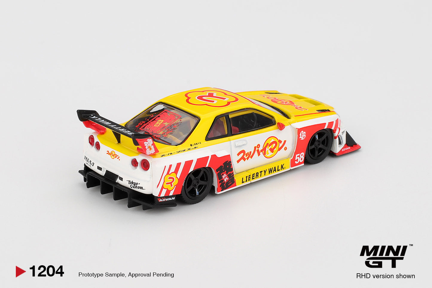 Mini GT 1:64 Nissan LB-ER34 Super Silhouette SKYLINE Suppaiman Okinawa RHD