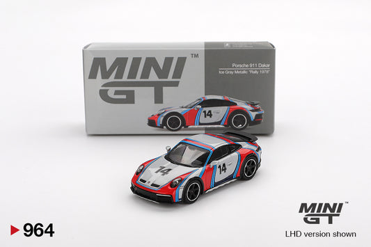 TSM Mini GT 1:64 Porsche 911 Dakar Ice Grey Metallic "Rally 1978" (RHD)
