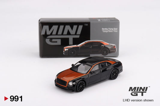 TSM Mini GT 1:64 Bentley Flying Spur Orange Flame / Onyx (RHD)