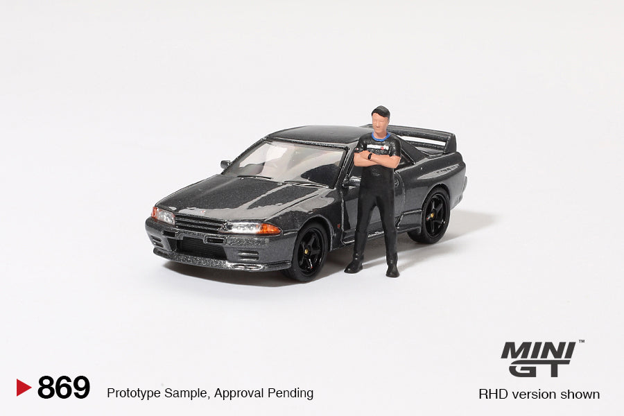 Nissan Skyline GT-R (R32) Gunmetal W/ Matsuda Figure Tsugio Matsuda Collection