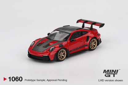 TSM Mini GT 1:64 Porsche 911 (992) GT3 RS Weissach Package Guards Red RHD