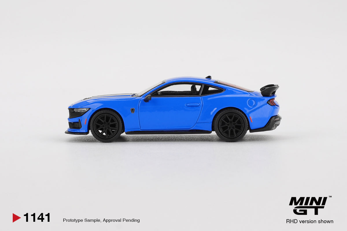 TSM Mini GT 1:64 Ford Mustang Dark Horse 2024 Grabber Blue RHD Diecast Model Car
