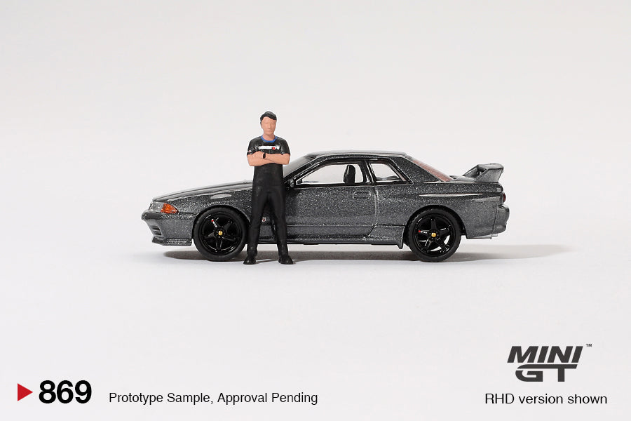 Nissan Skyline GT-R (R32) Gunmetal W/ Matsuda Figure Tsugio Matsuda Collection