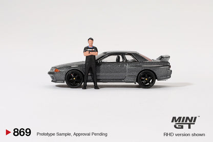 Nissan Skyline GT-R (R32) Gunmetal W/ Matsuda Figure Tsugio Matsuda Collection