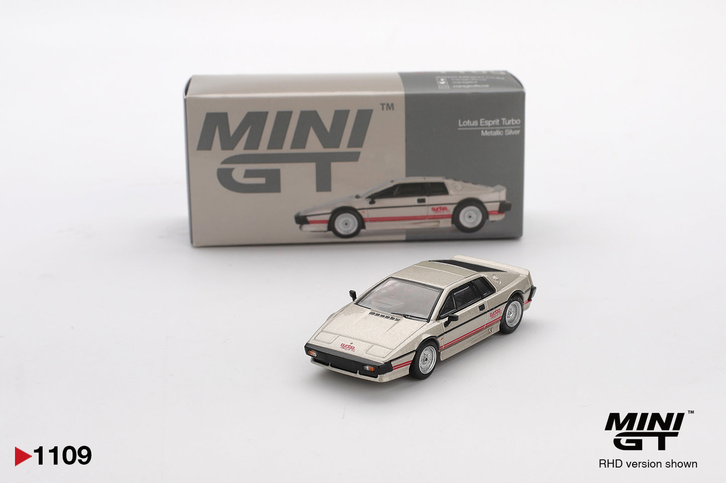 TSM Mini GT 1:64 Lotus Esprit Turbo Metallic Silver