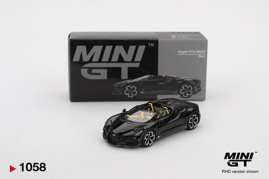 TSM Mini GT 1:64 Bugatti W16 Mistral Black