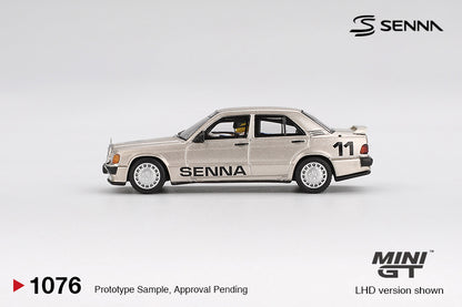 Mini GT 1:64 Mercedes-Benz 190 E 2.3-16 #11 Ayrton Senna 1984 Nürburgring Race of Champions w/ Figure of Ayrton Senna