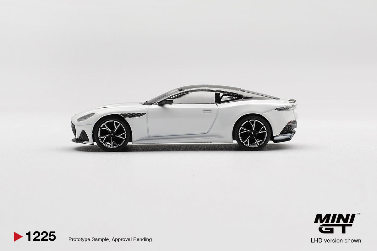 TSM Mini GT 1:64 Aston Martin DBS Stratus White (RHD) Diecast Model Car