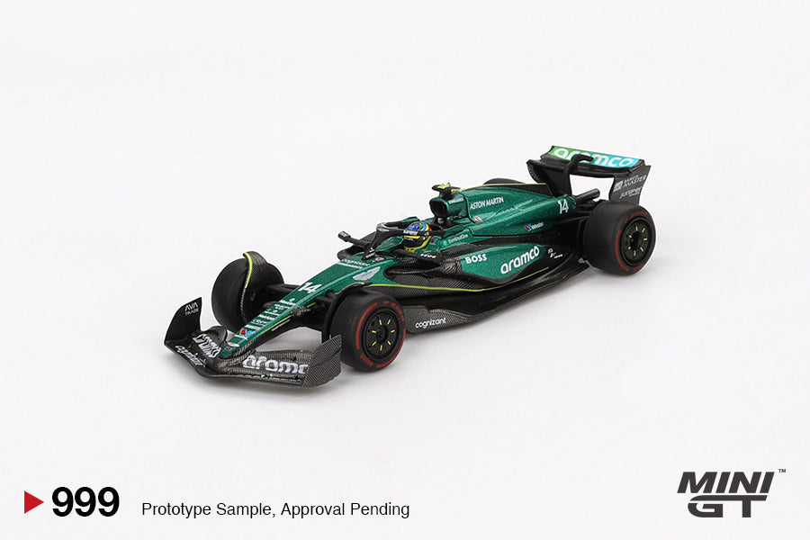 TSM Mini GT 1:64 Aston Martin AMR24 #14 Fernando Alonso 2024 F1 2024 Bahrain GP