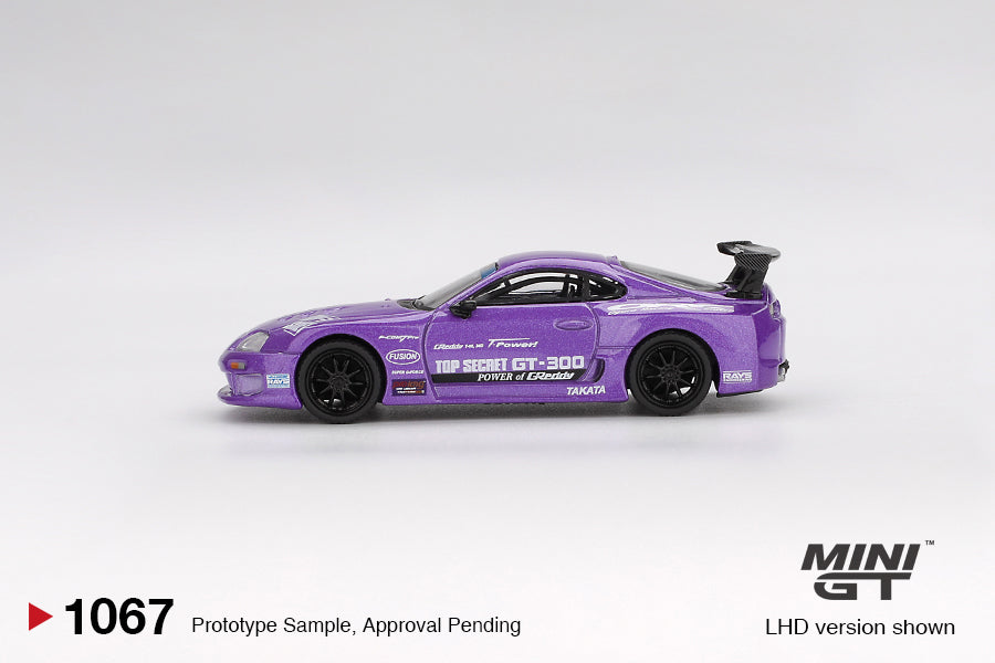 TSM Mini GT 1:64 Toyota Supra (A80) Top Secret GT-300 Top Secret Purple RHD