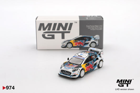 Mini GT 1:64 Ford Puma Rally1 #13 M-Sport Ford WRT 2024 Rally Monte Carlo
