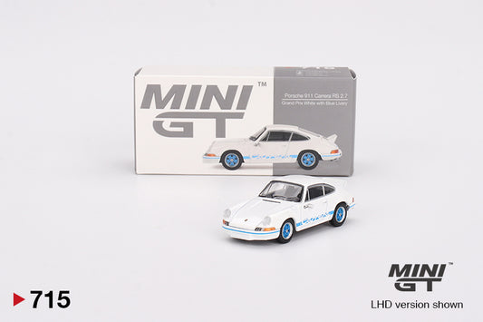 TSM Mini GT 1:64 Mini GT 1:64 Porsche 911 Carrera RS 2.7 Grand Prix White with Blue Livery (RHD)