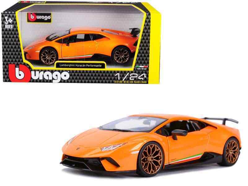 1 24 Lamborghini Huracan Performante Orange Diecast Model Car Spider Lily Toys