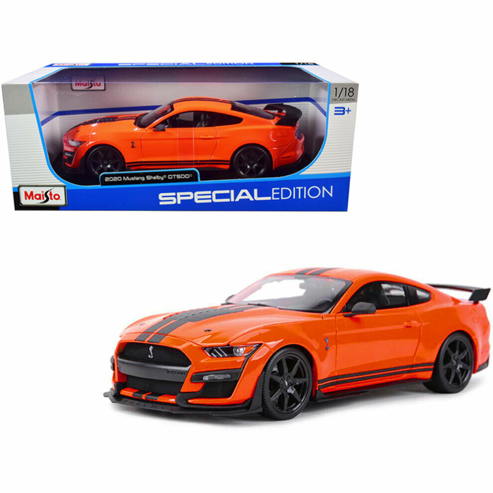 1:18 2020 Mustang Shelby GT500 Orange Diecast Model Car