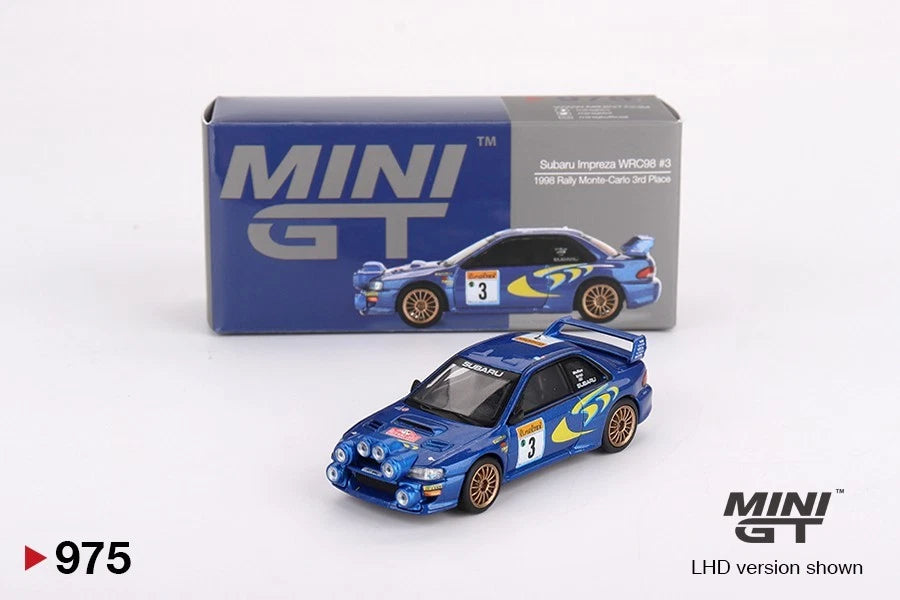 TSM Mini GT 1:64 Subaru Impreza WRC98 1998 Rally Monte-Carlo 3rd Place #3