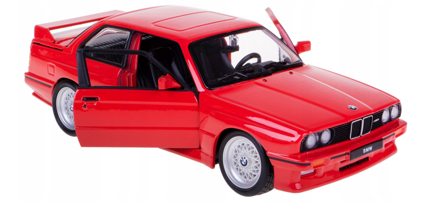 1:24 BMW M3 (E30) 1988 Red Diecast Model Car